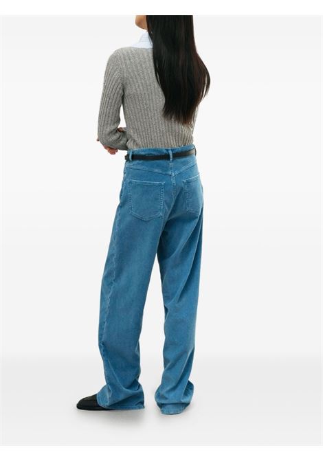 pantaloni pigment dye donna blu AURALEE | A25SP03PDDEEP BLUE